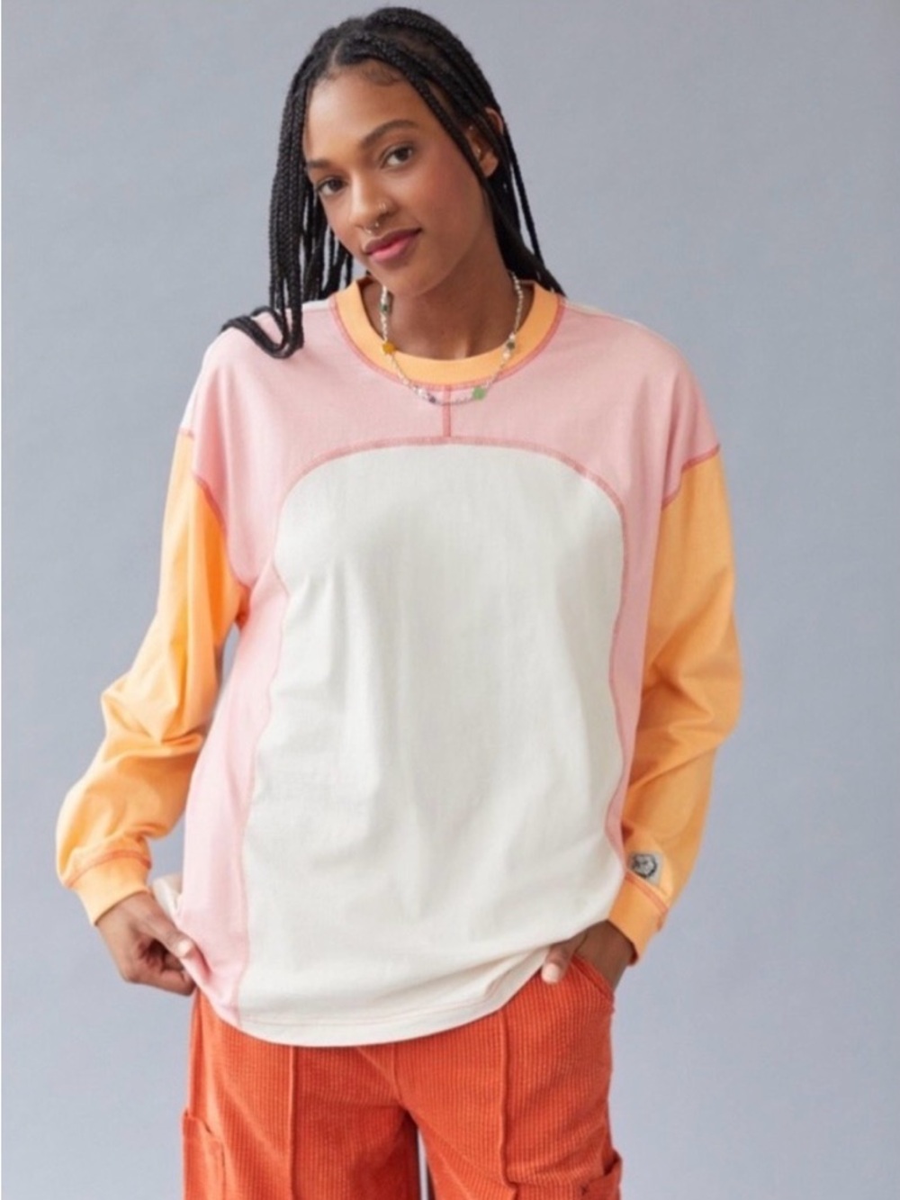 Urban Outfiters BDG Colby Seamed Color block Long Sleeve — XS